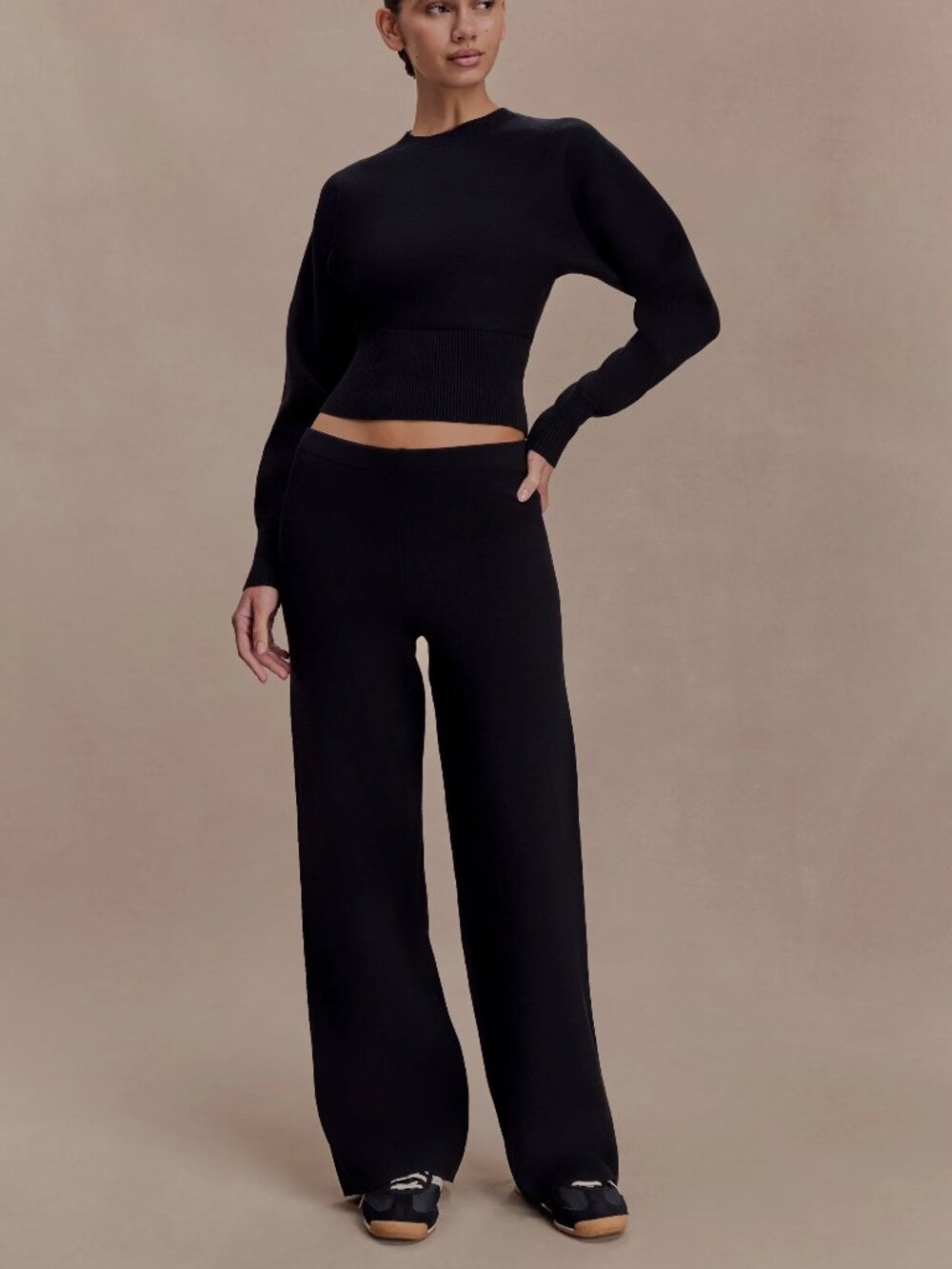 MESHKI Kerrymae Knit Pants Straight Leg Black size XL Minimalist Casual - Picture 10 of 12